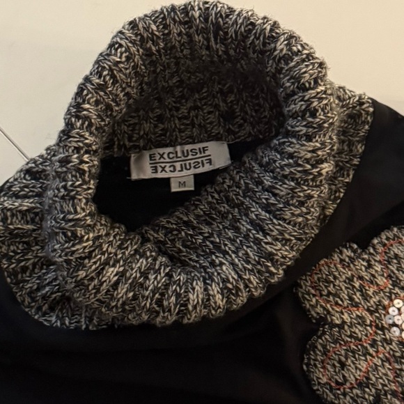 EXCLUSIF Vintage 90s Y2K Whimsigoth Mesh Floral Embroidered Artsy Cowl Neck Top - Picture 5 of 6